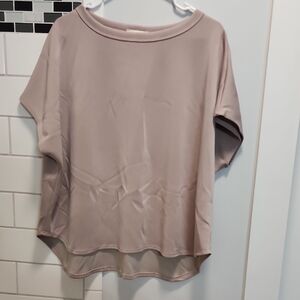 Relaxed Short-Sleeve Top in Dusty Mauve